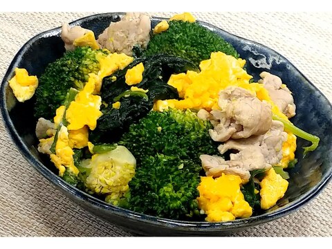 ほうれん草とブロッコリーの豚肉炒め★動画あり★